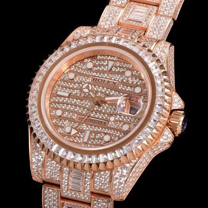 40mm Luxury VVS Moissanite Watch - Rose Gold - TONGSHOP / Color:White Gold / Style:White Gold