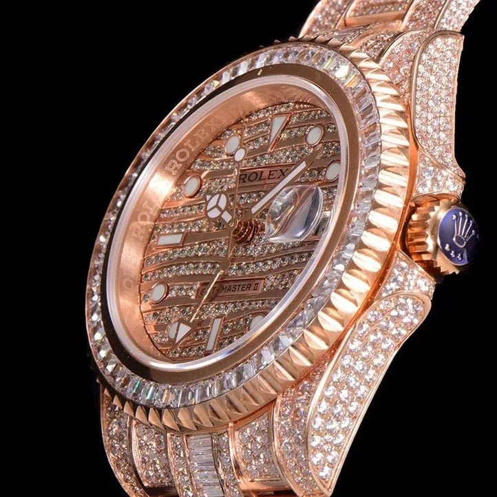 40mm Luxury VVS Moissanite Watch - Rose Gold - TONGSHOP / Color:White Gold / Style:White Gold