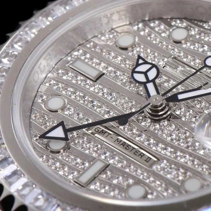 40mm Luxury VVS Moissanite Watch - White Gold - TONGSHOP / Color:White Gold / Style:White Gold