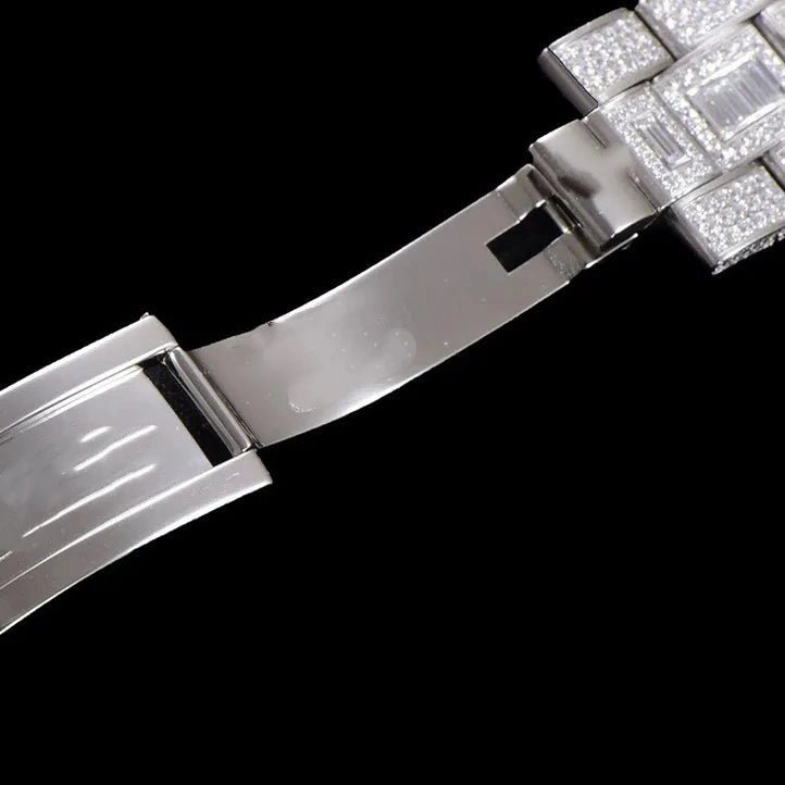 40mm Luxury VVS Moissanite Watch - White Gold - TONGSHOP / Color:White Gold / Style:White Gold