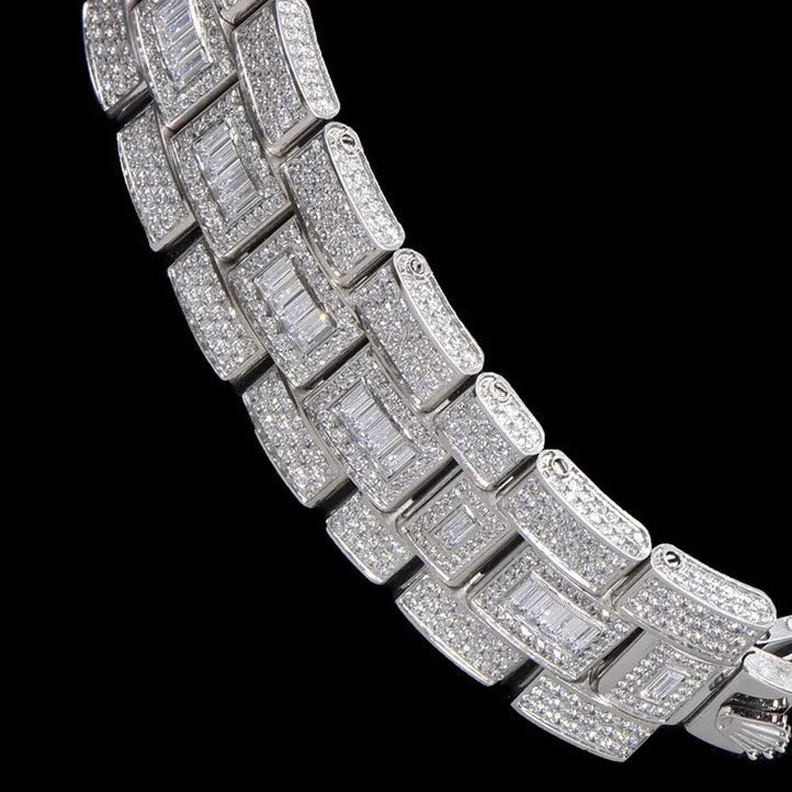 40mm Luxury VVS Moissanite Watch - White Gold - TONGSHOP / Color:White Gold / Style:White Gold