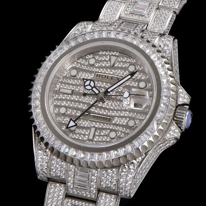 40mm Luxury VVS Moissanite Watch - White Gold - TONGSHOP / Color:White Gold / Style:White Gold
