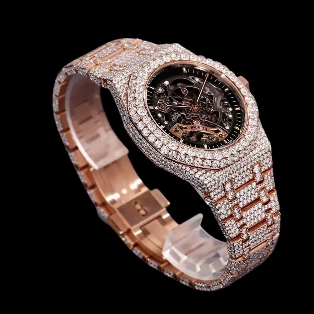 40mm VVS Moissanite APS Iced - Out Watch in Rose Gold - TONGSHOP / Color:White Gold / Style:White Gold