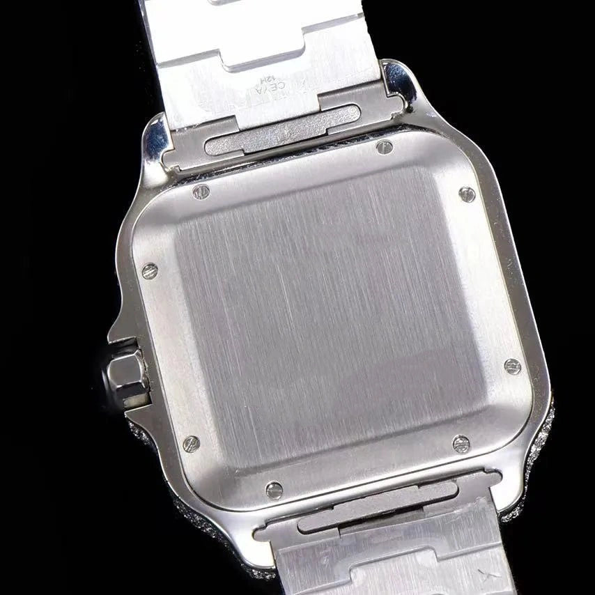 Orologio ghiacciato con moissanite VVS da 40mm, oro bianco bicolore