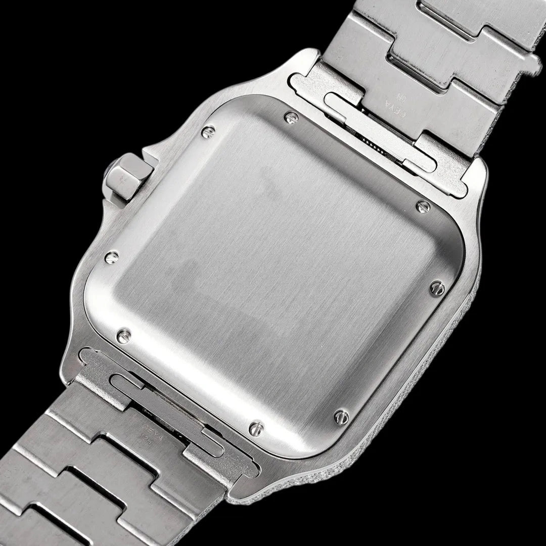 40mm Large Diamond VVS Moissanite Square Watch – Gold Limited Edition