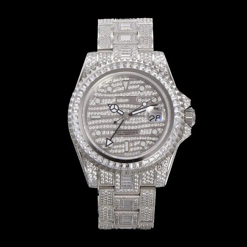 40mm Luxury VVS Moissanite Watch - White Gold