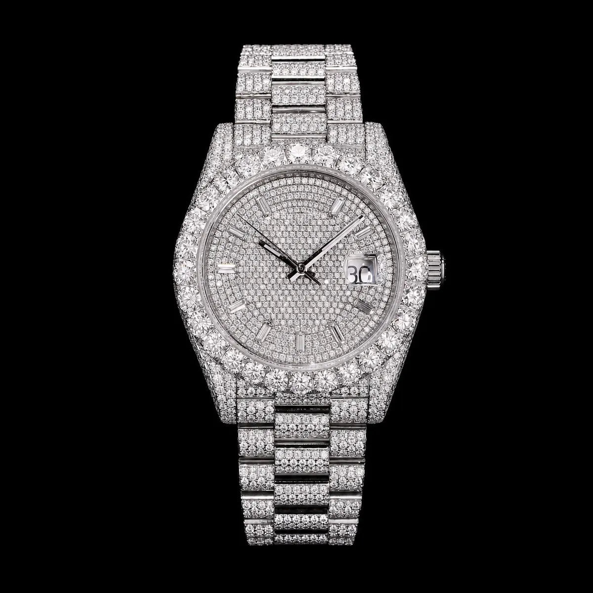 41mm Iced - Out VVS Moissanite Watch in White Gold - TONGSHOP / Style:White Gold / WATCH