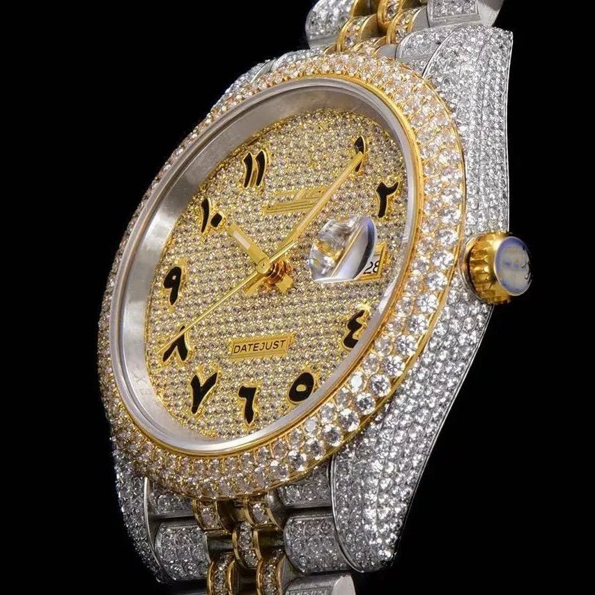 42mm Iced - Out Luxury VVS Moissanite Full - Diamond Watch - TONGSHOP / Style:White Gold / WATCH