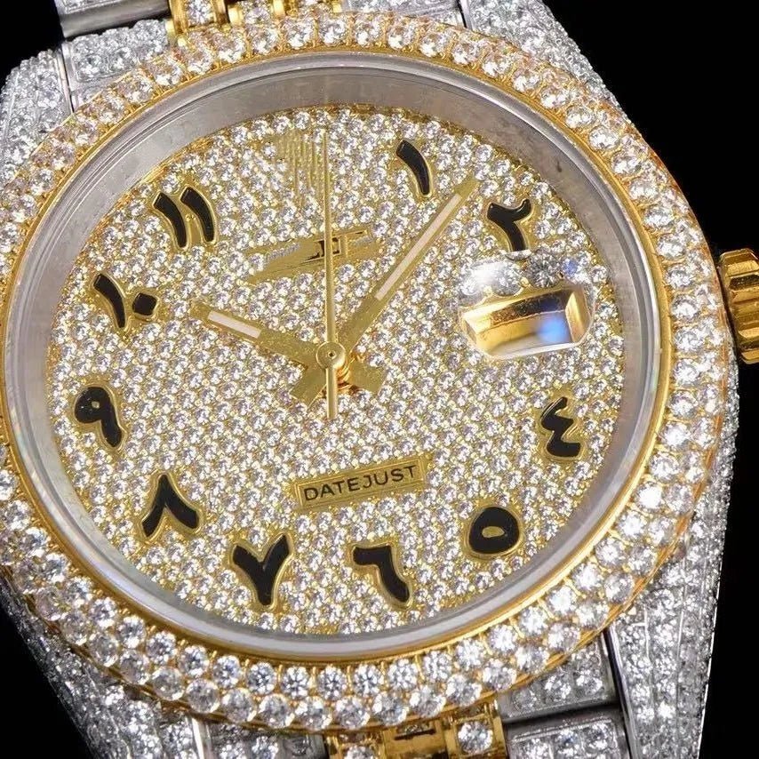42mm Iced - Out Luxury VVS Moissanite Full - Diamond Watch - TONGSHOP / Style:White Gold / WATCH