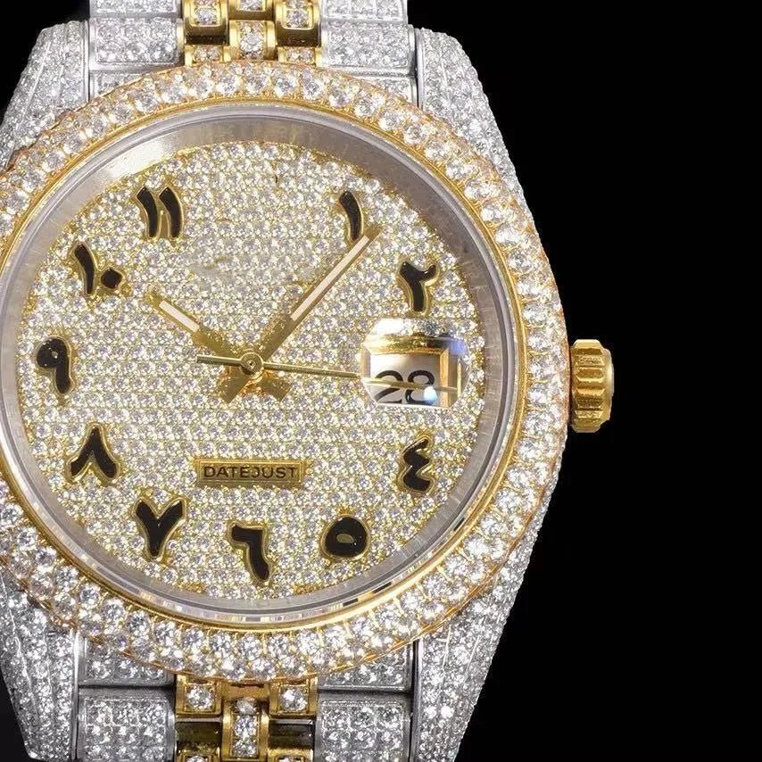 42mm Iced - Out Luxury VVS Moissanite Full - Diamond Watch - TONGSHOP / Style:White Gold / WATCH
