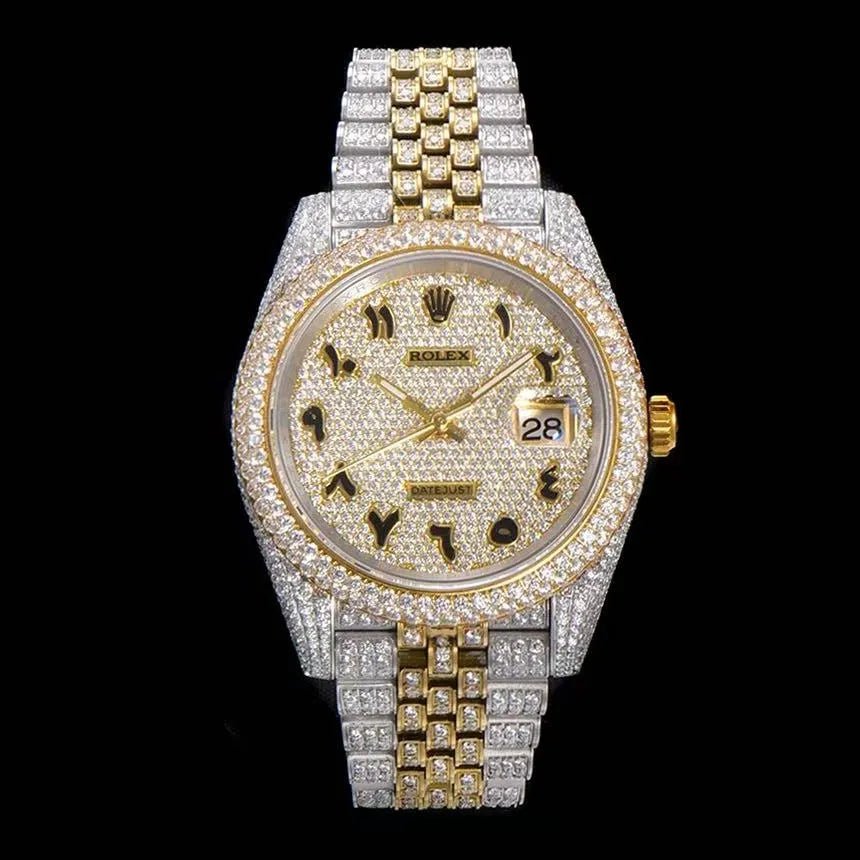 42mm Iced - Out Luxury VVS Moissanite Full - Diamond Watch - TONGSHOP / Style:White Gold / WATCH