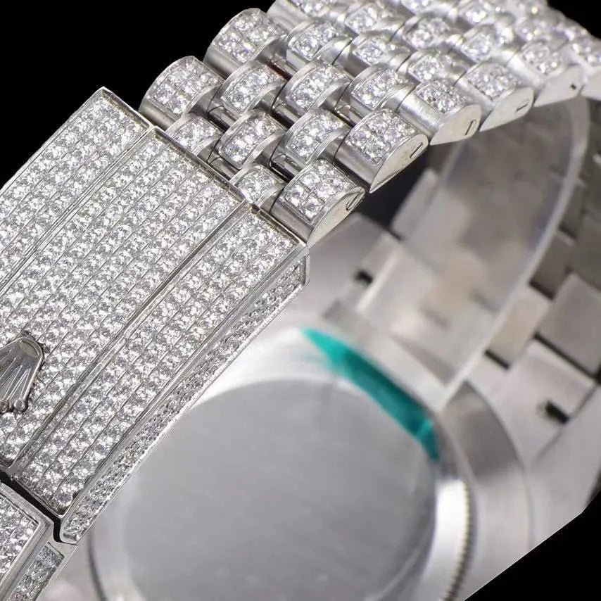 42mm Luxury Moissanite 904L Full - Diamond Watch in White Gold - TONGSHOP / Style:White Gold / WATCH