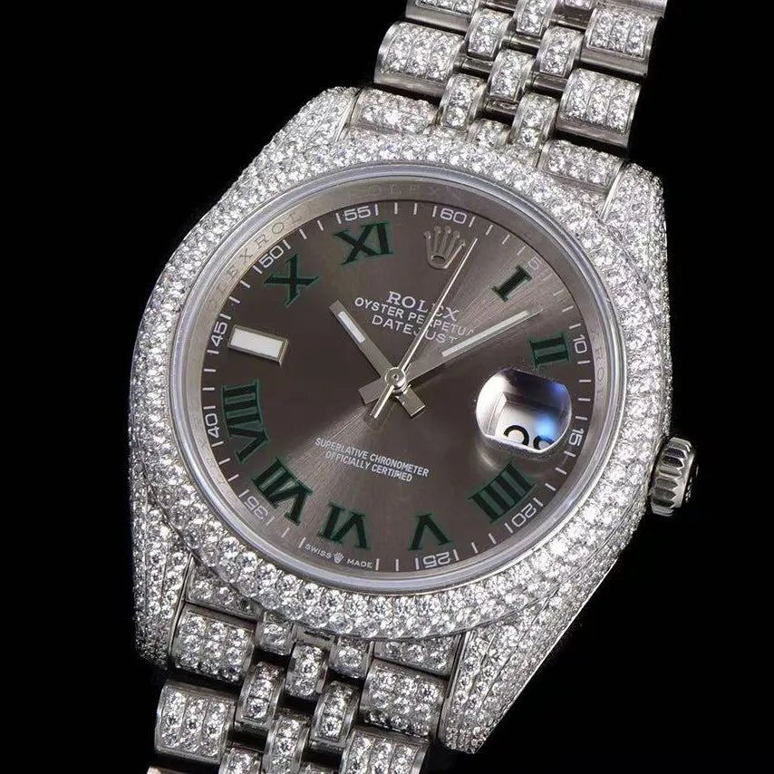 42mm Luxury Moissanite 904L Full - Diamond Watch in White Gold - TONGSHOP / Style:White Gold / WATCH