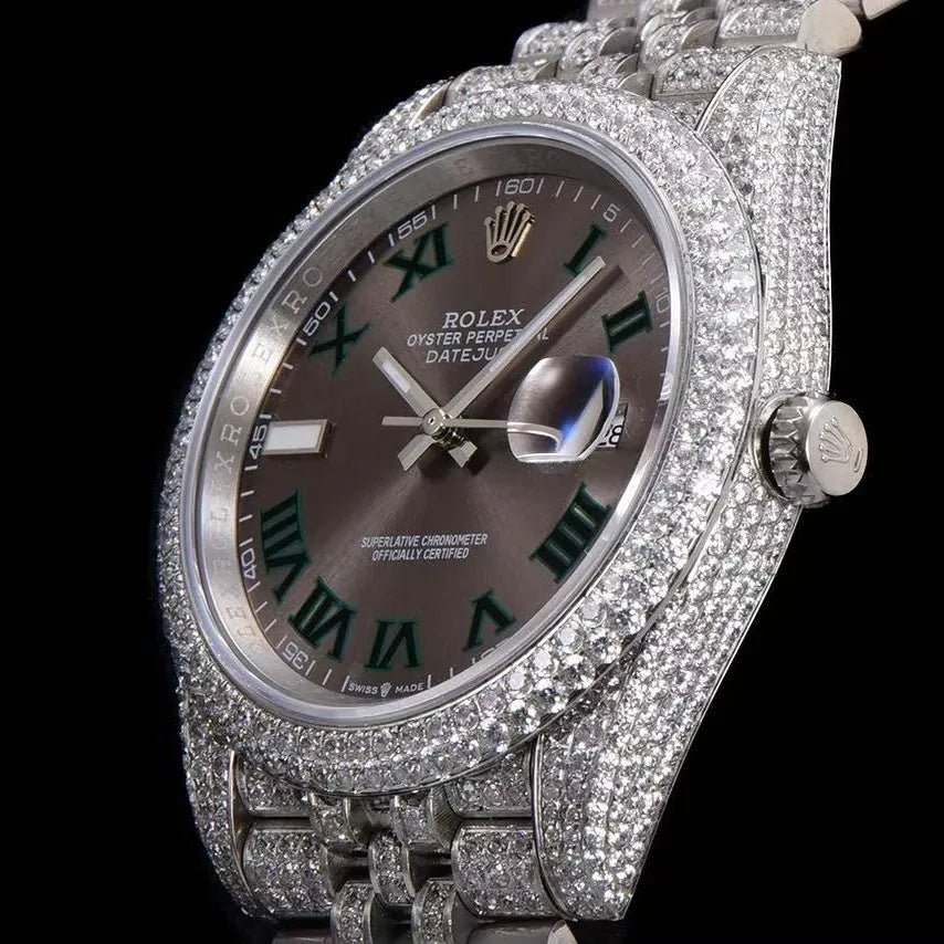 42mm Luxury Moissanite 904L Full - Diamond Watch in White Gold - TONGSHOP / Style:White Gold / WATCH