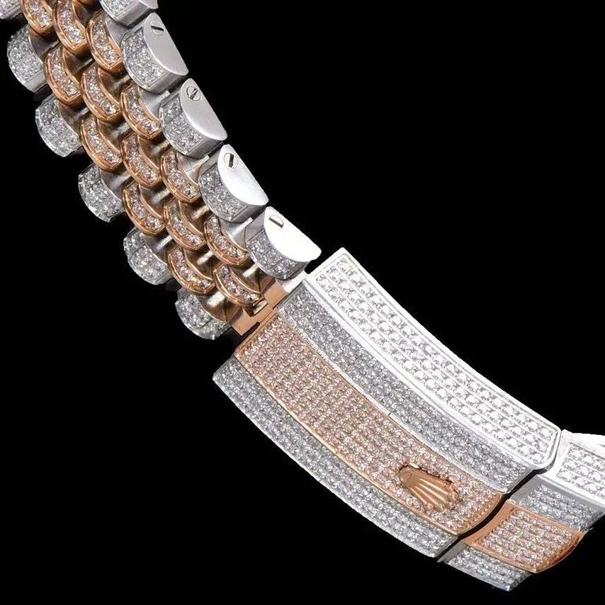 42mm Luxury VVS Moissanite 904L Full - Diamond Watch in Rose Gold - TONGSHOP / Style:White Gold / WATCH