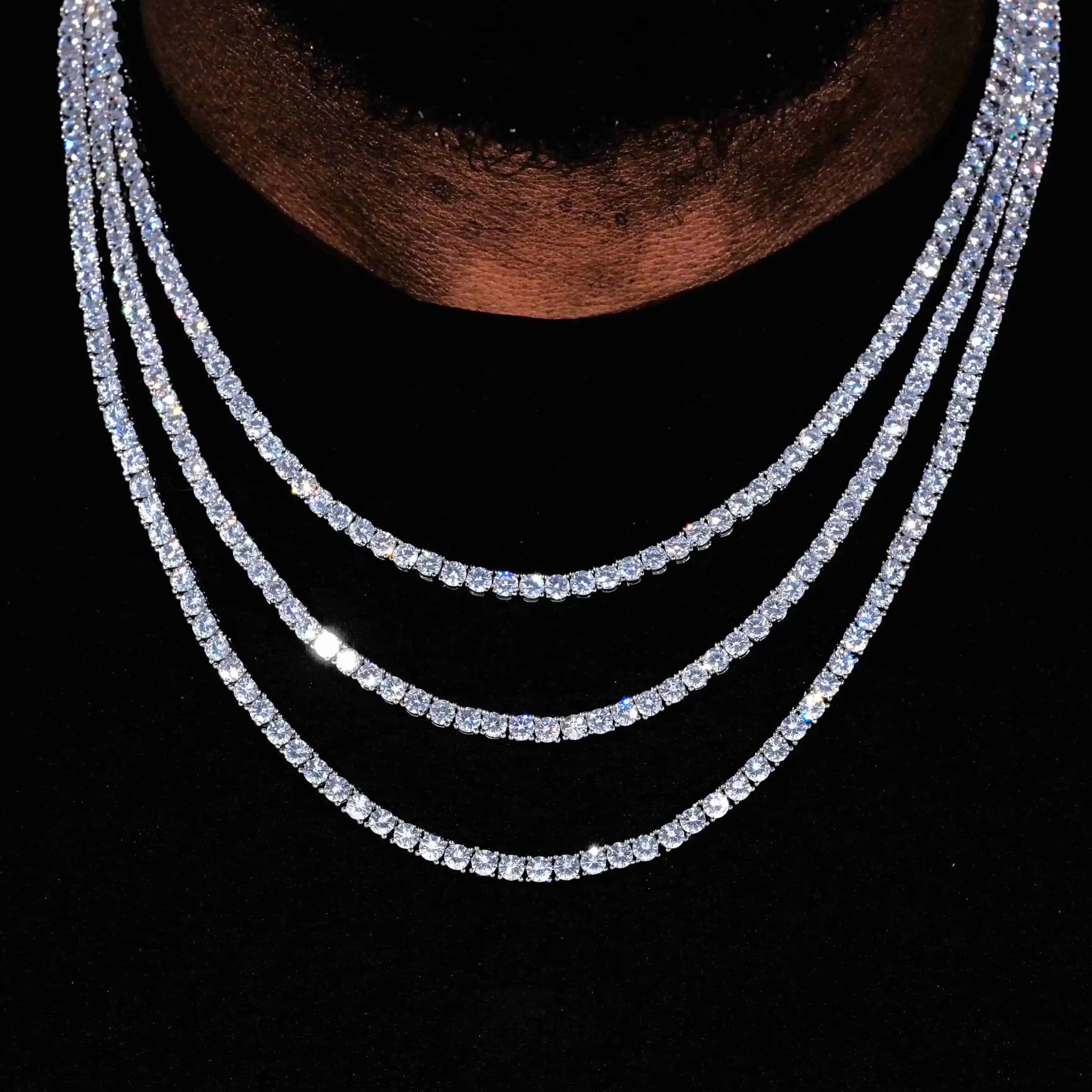 4mm 18K Gold - Plated Iced BlingBling Tennis Chain - TONGSHOP