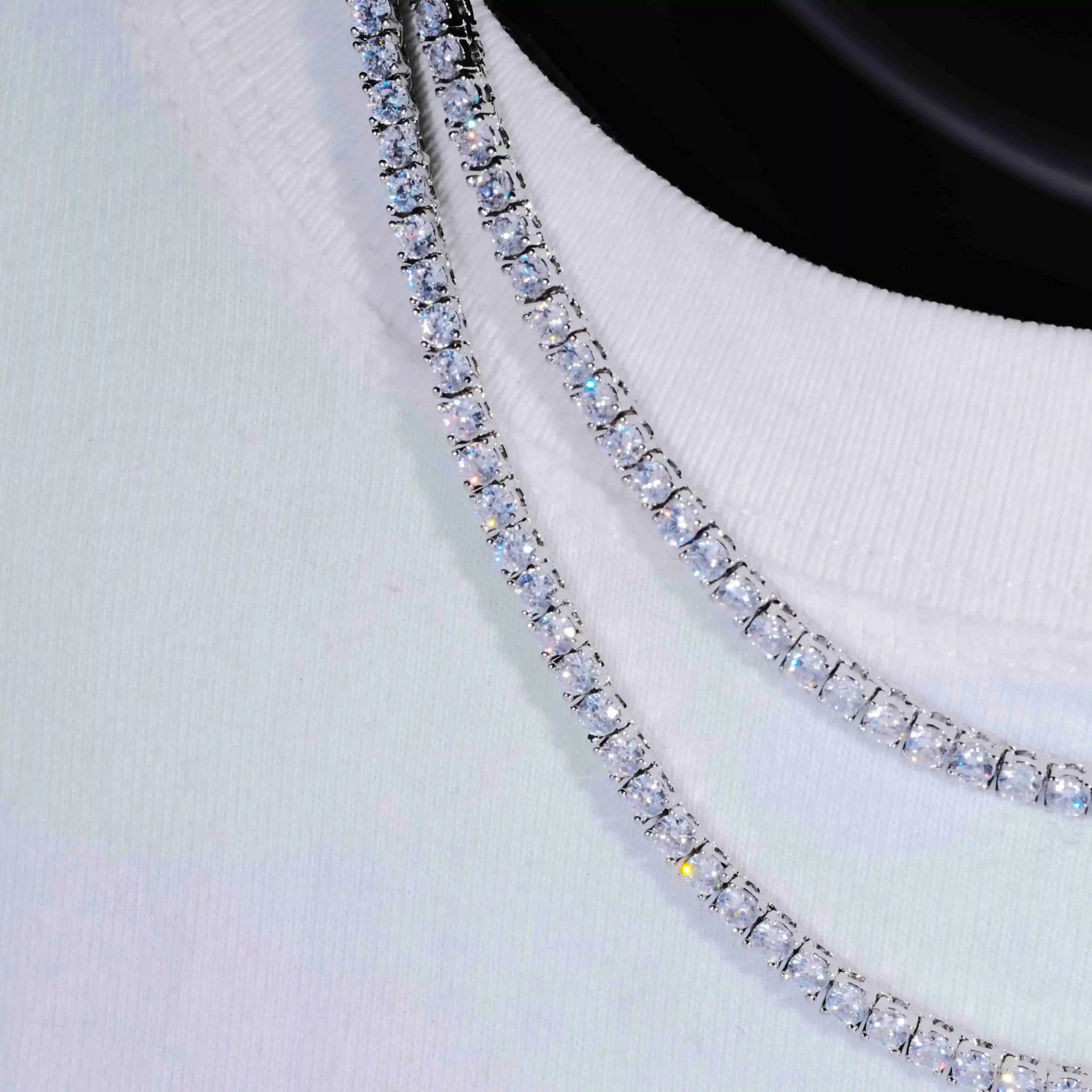 4mm 18K Gold - Plated Iced BlingBling Tennis Chain - TONGSHOP
