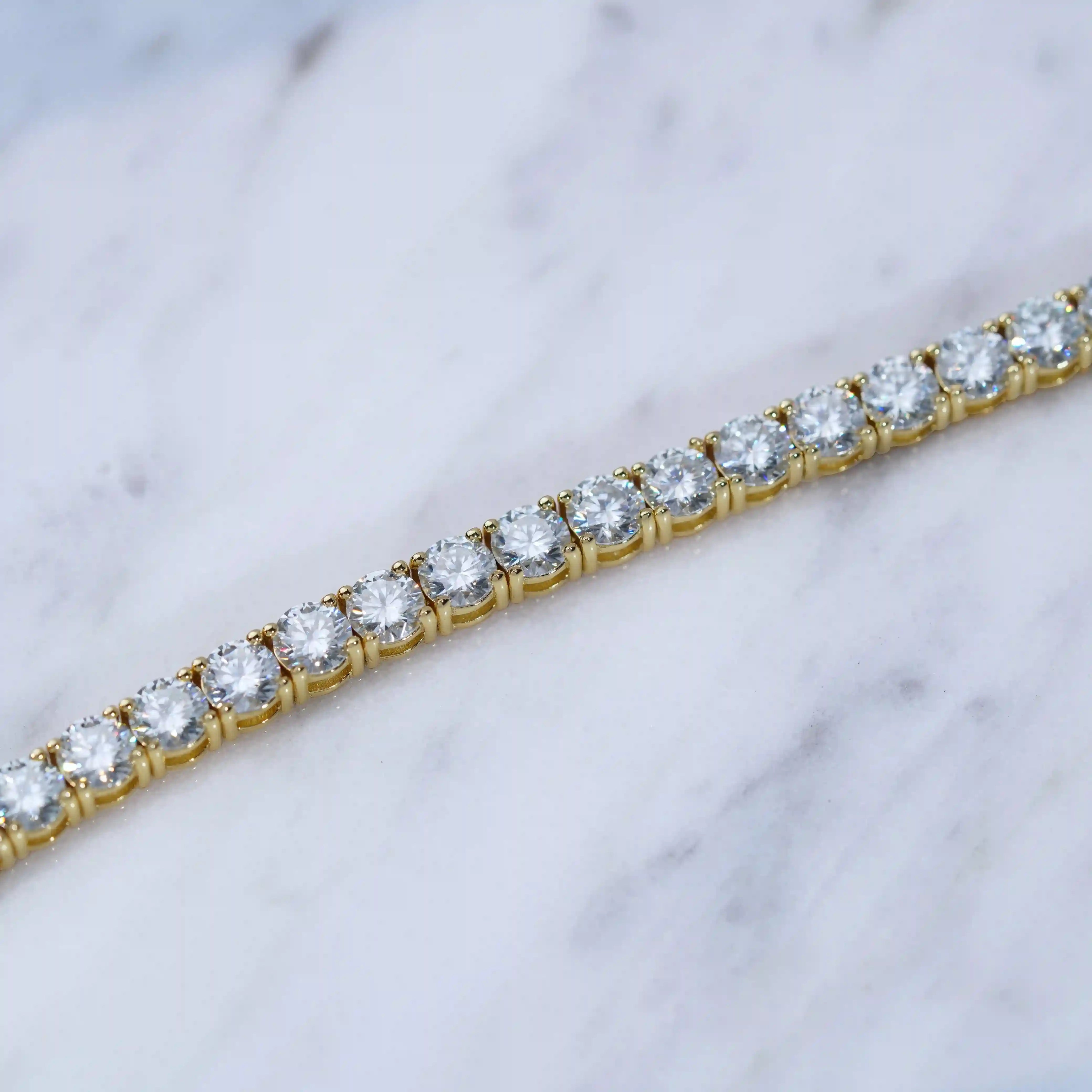 4MM 925S & VVS Moissanite Tennis Chain 18K Gold - TONGSHOP