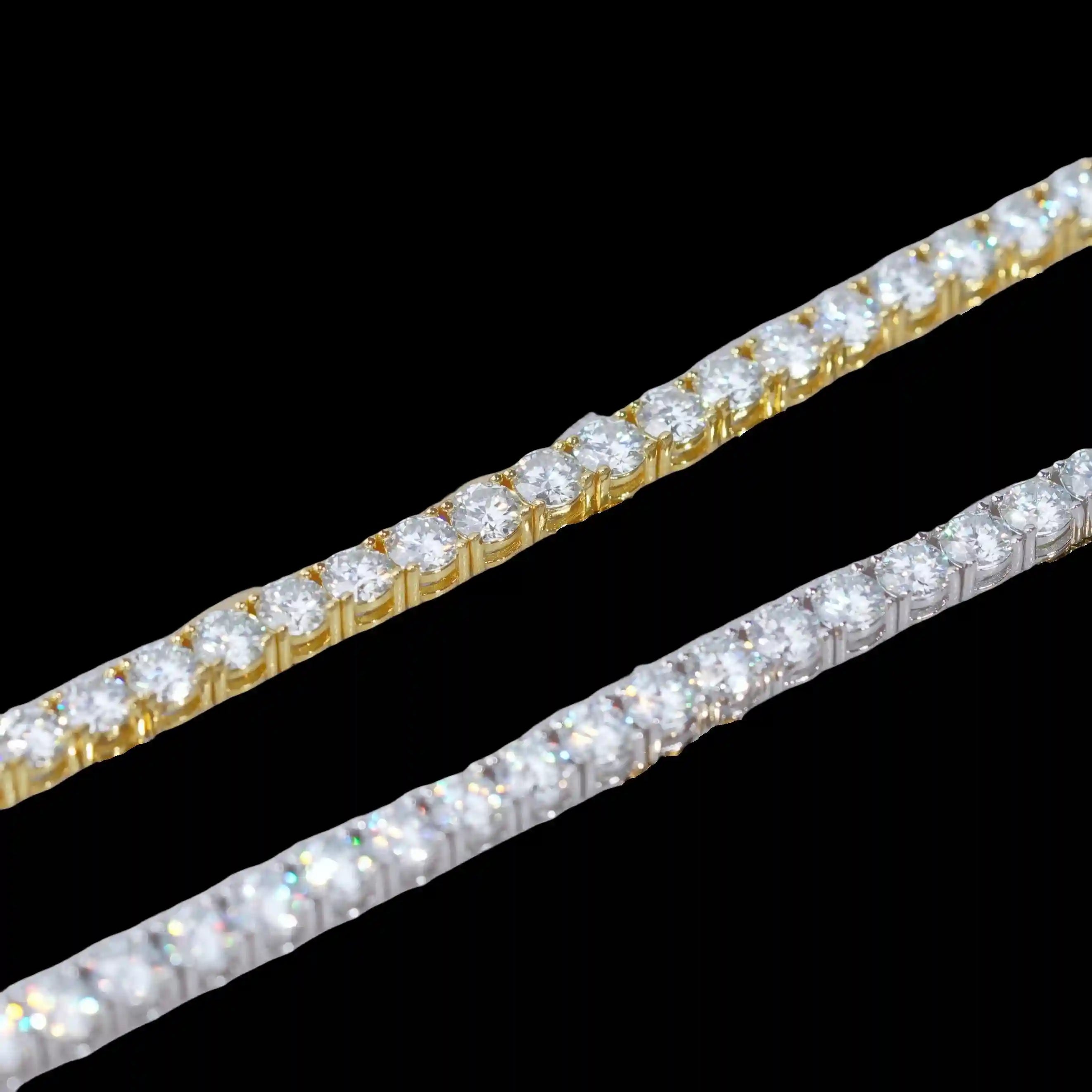 4MM 925S & VVS Moissanite Tennis Chain 18K Gold - TONGSHOP