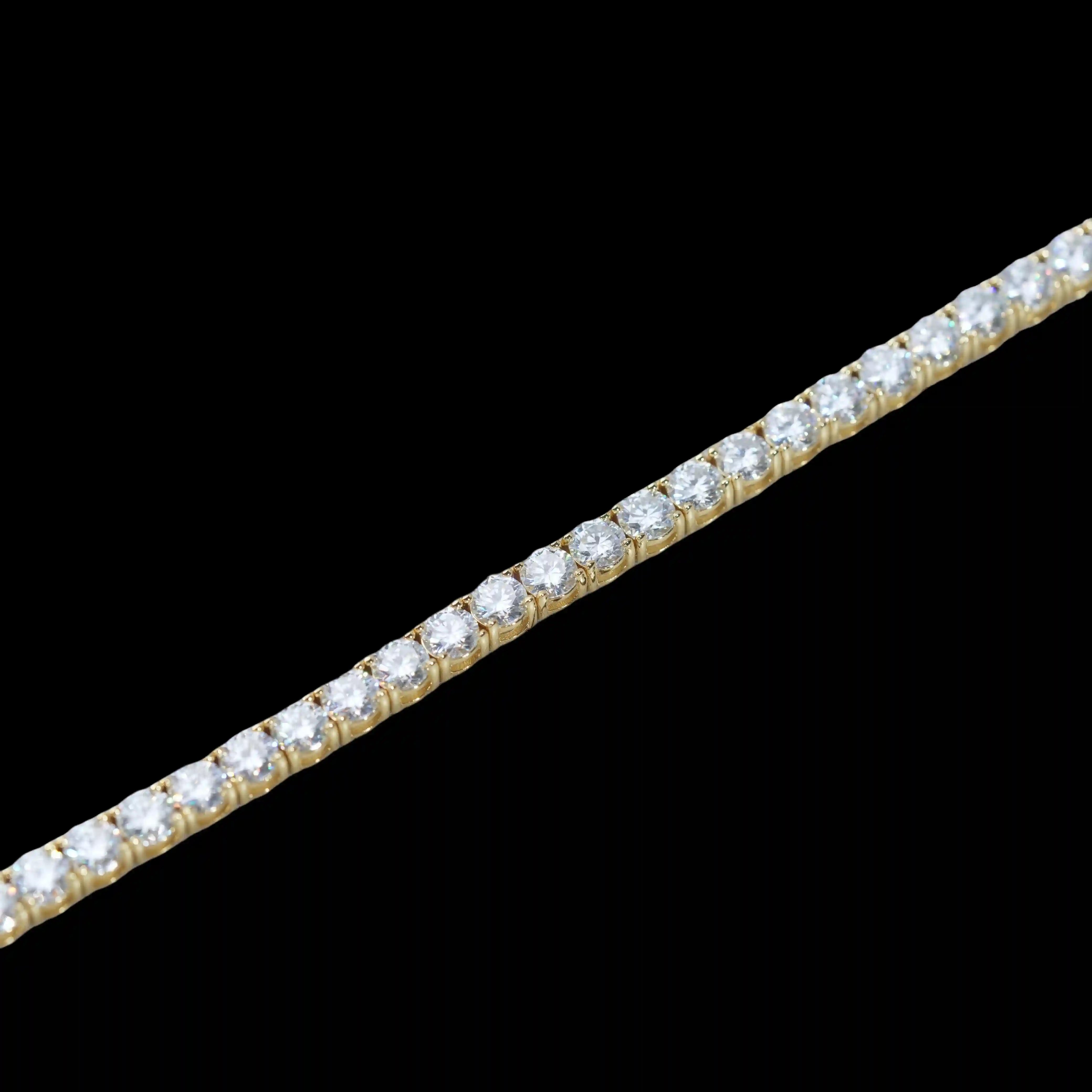 4MM 925S & VVS Moissanite Tennis Chain 18K Gold - TONGSHOP