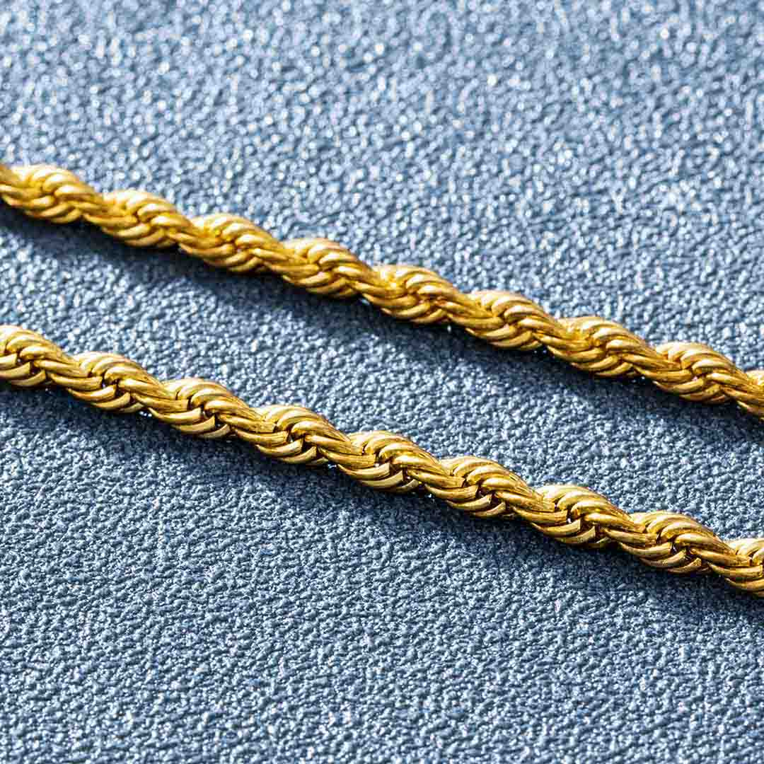 4mm Rope Chain in Gold - TONGSHOP