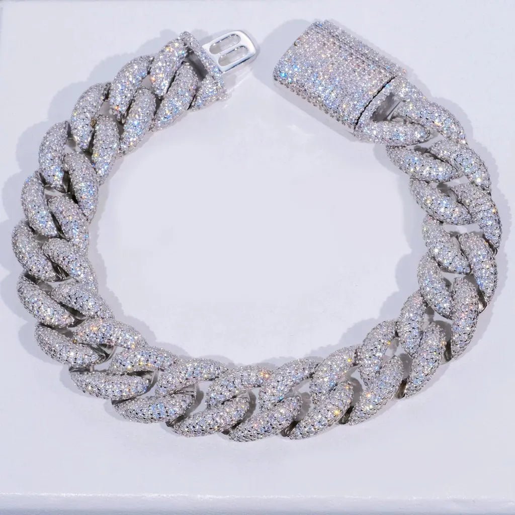 15mm 5-Row Iced Cuban Bracelet