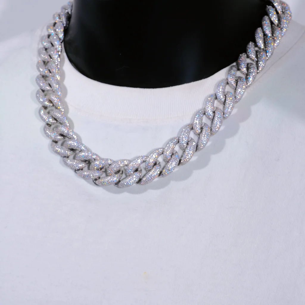 5-Row Iced Cuban Chain - 18mm - TONGSHOP / Bling Necklace / Chain Type:Cuban