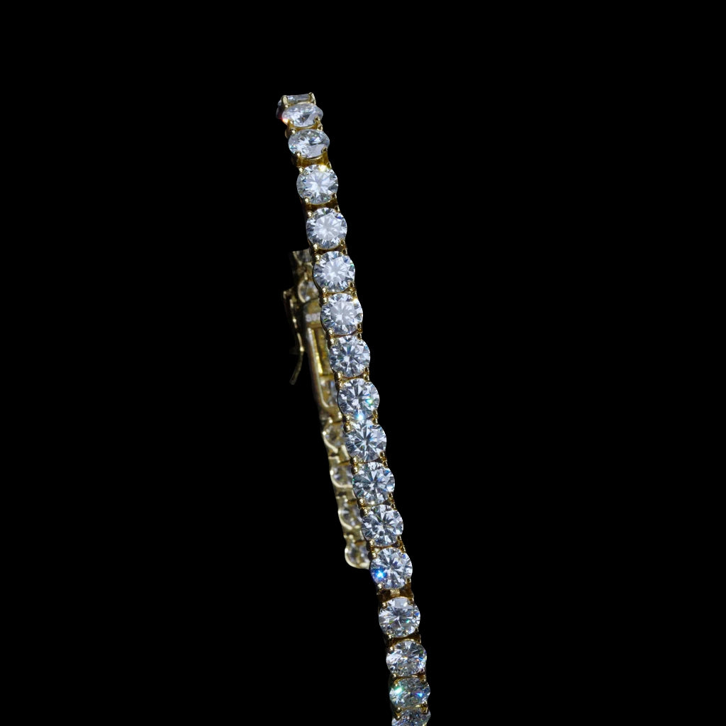5MM 925S & VVS Moissanite Tennis Bracelet 18K Gold
