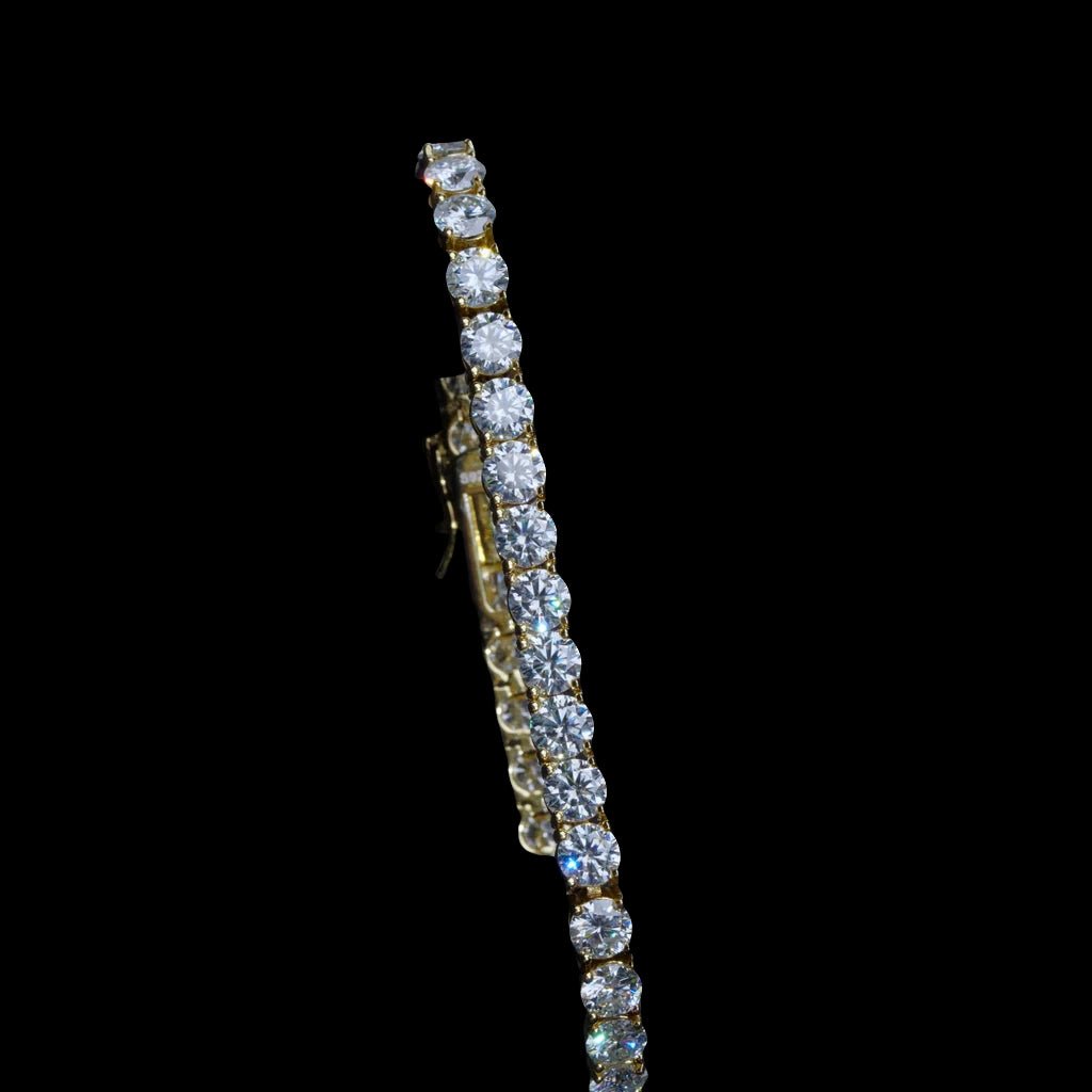 5MM 925S & VVS Moissanite Tennis Bracelet 18K Gold - TONGSHOP