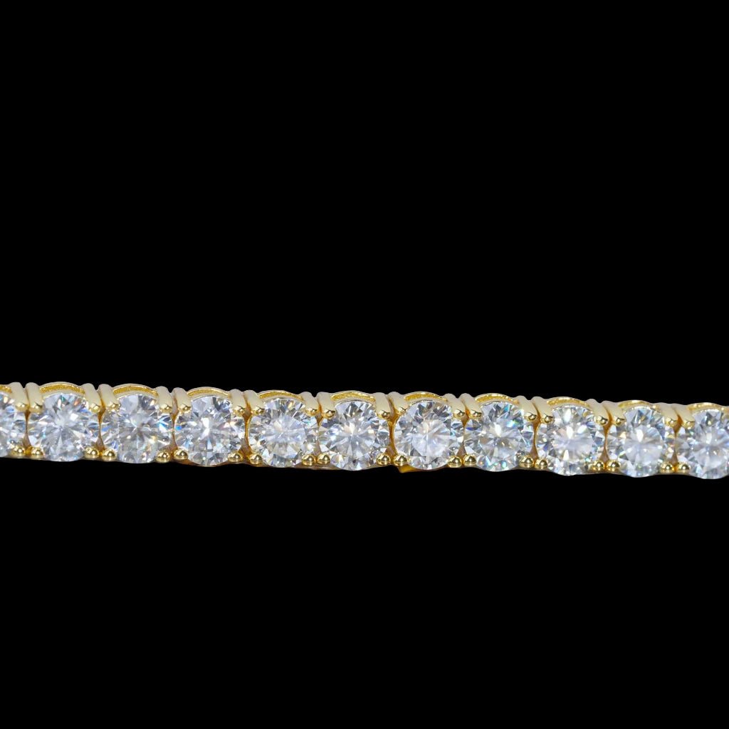 5MM 925S & VVS Moissanite Tennis Bracelet 18K Gold - TONGSHOP