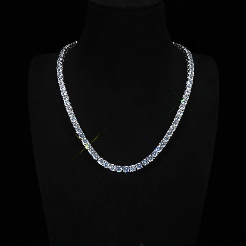 5mm 18K Gold - Plated Iced AAA CZ BlingBling Tennis Chain Single Row - TONGSHOP