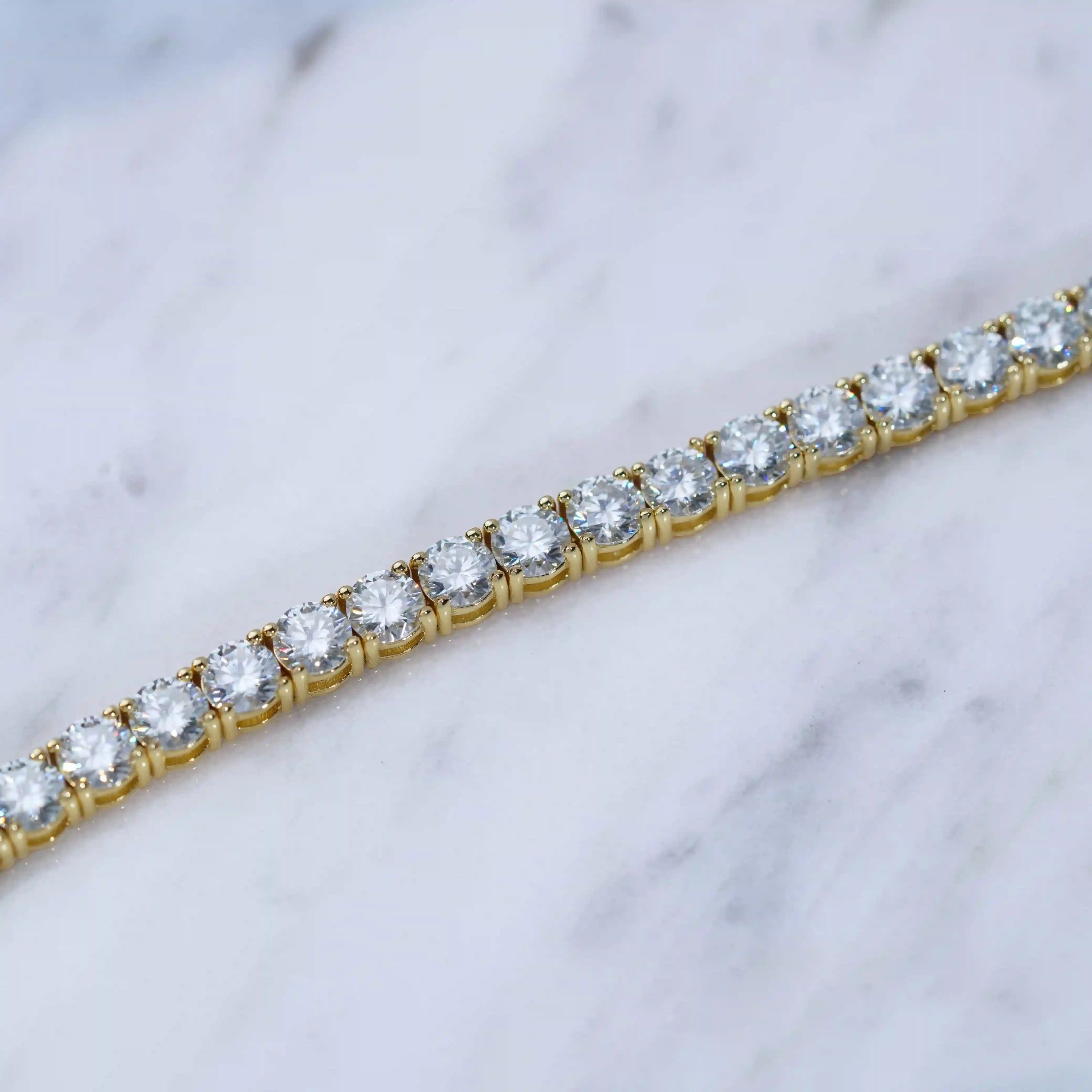 5MM 925S & VVS Moissanite Tennis Chain 18K Gold - TONGSHOP