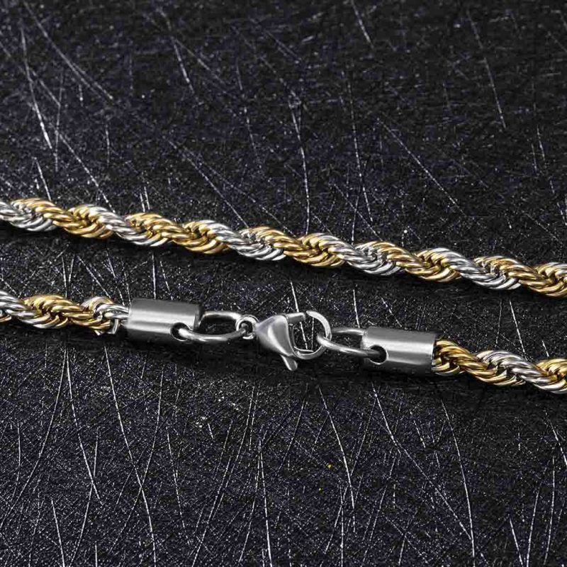 5mm Gold & Silver Two - Tone Rope Chain - TONGSHOP