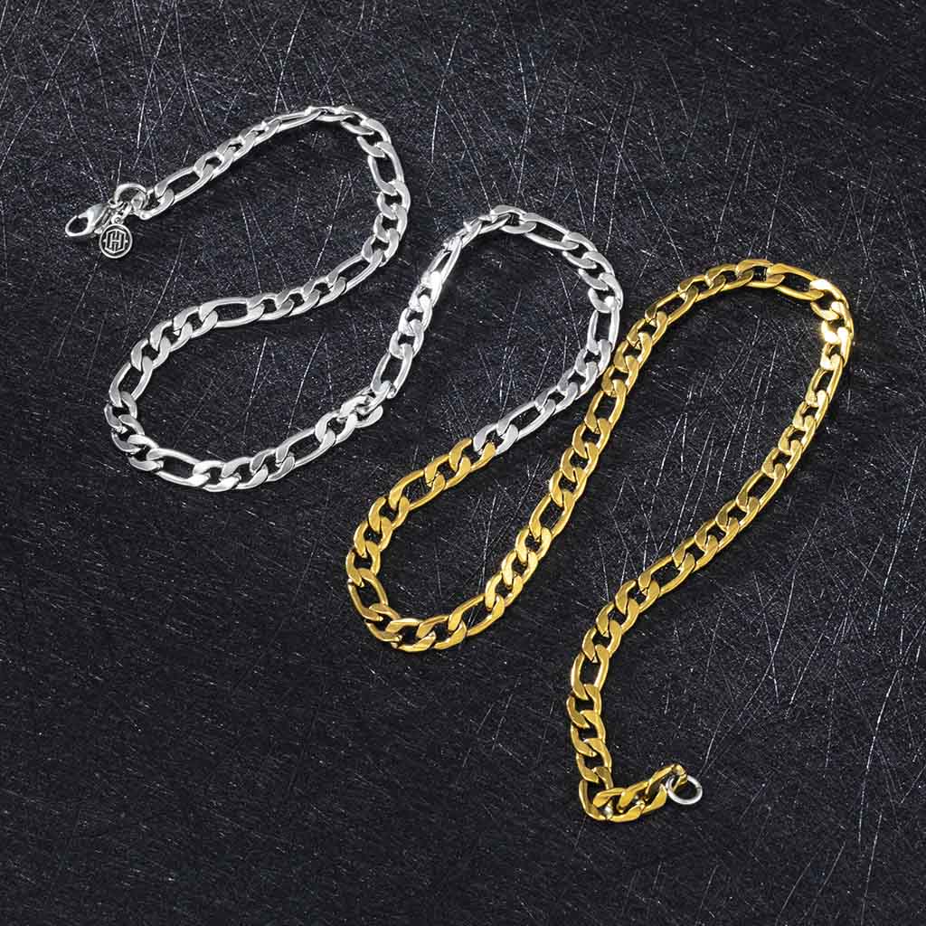 5mm Two - Tone Figaro Chain - TONGSHOP