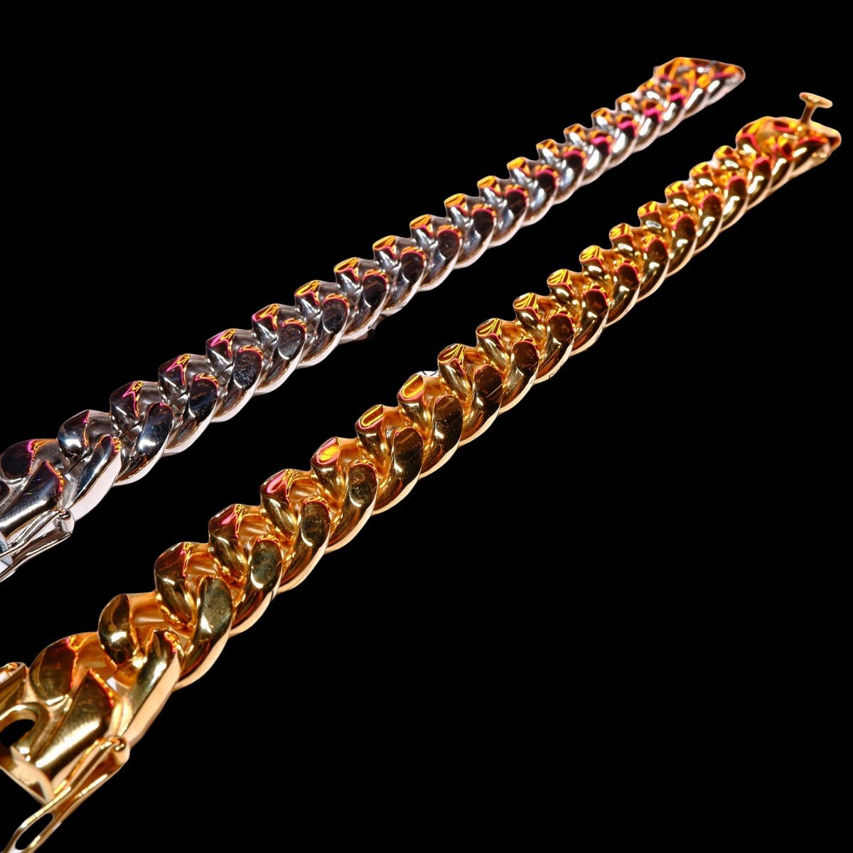 14mm White/Gold-Plated Classic Miami Cuban Bracelet