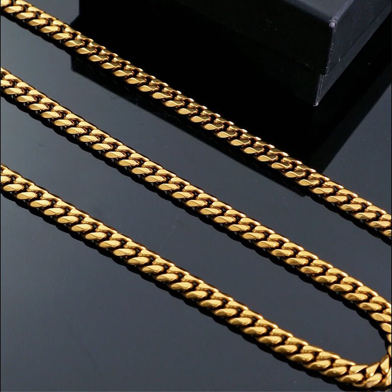 6mm Diamond - Cut Cuban Chain in Gold - TONGSHOP