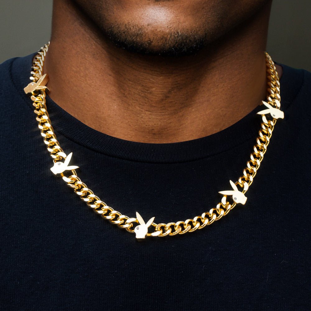 8mm Bunny Heads Cuban Chain in Gold - TONGSHOP