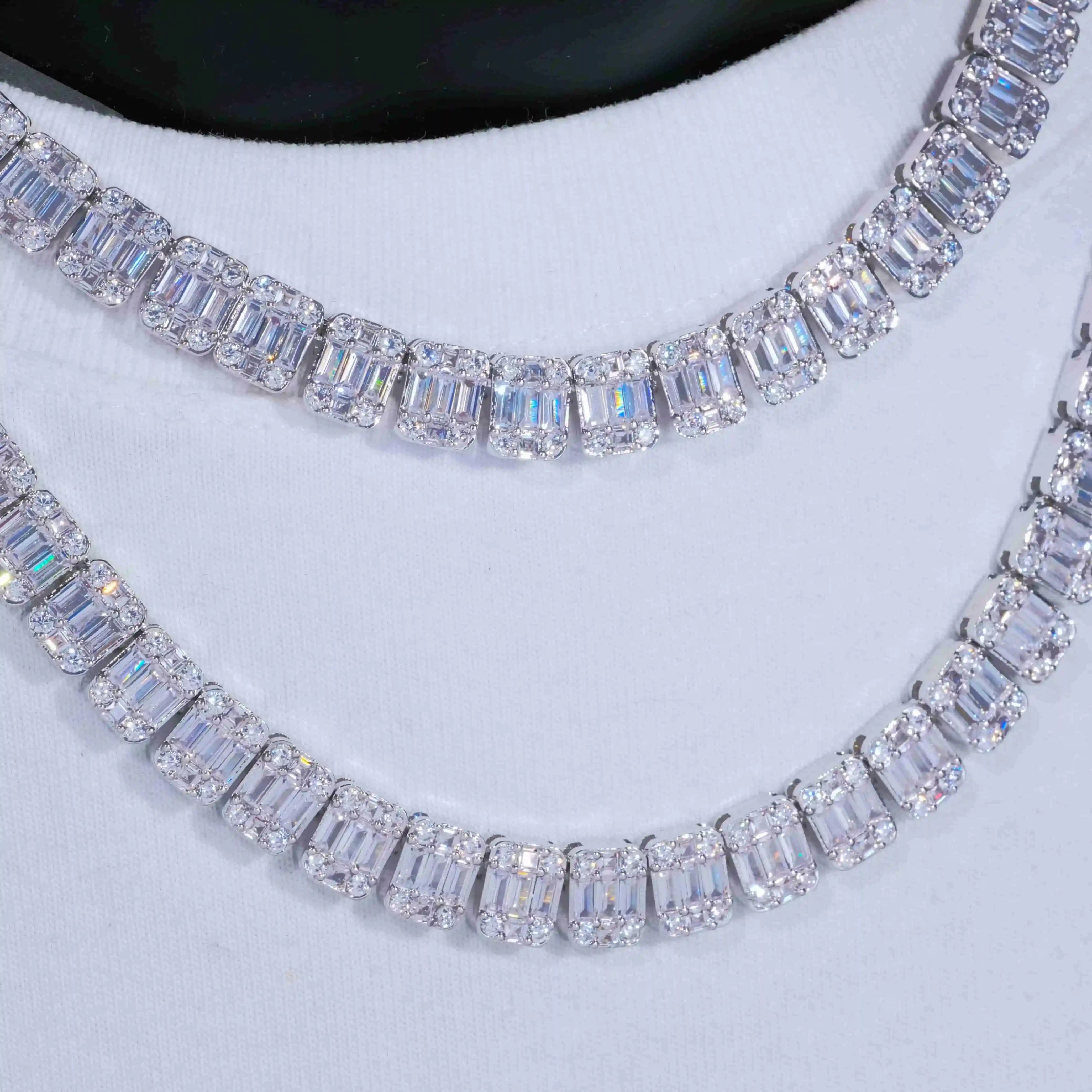 8mm Iced Square Baguette Tennis Chain - TONGSHOP