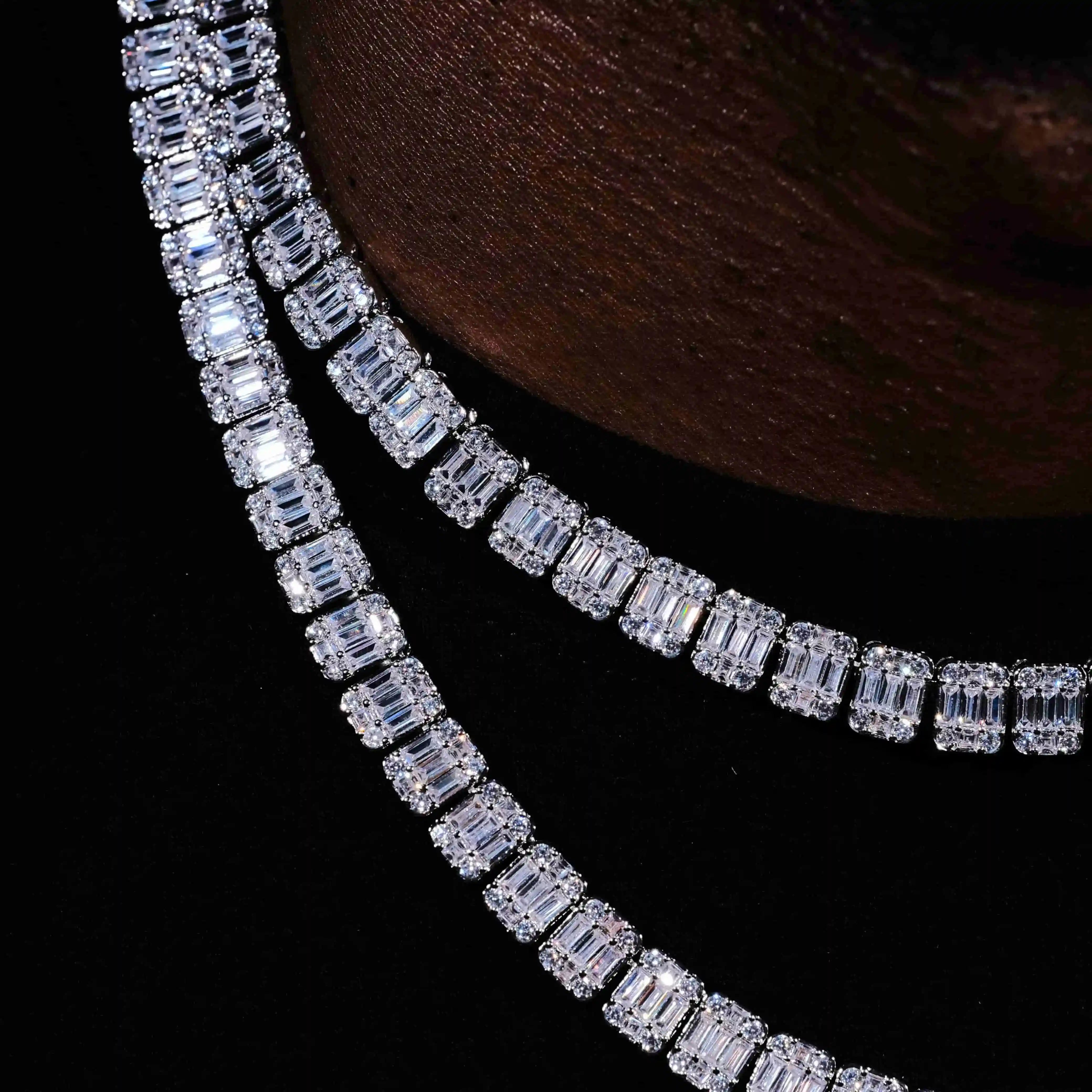 8mm Iced Square Baguette Tennis Chain - TONGSHOP