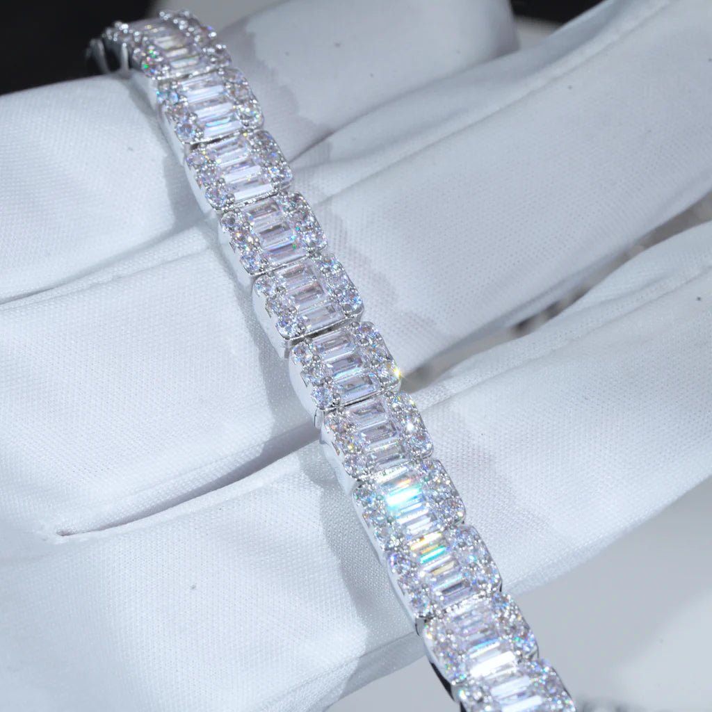 8mm Iced Square Baguette Tennis Bracelet - TONGSHOP / best - selling - bracelet / BestValue