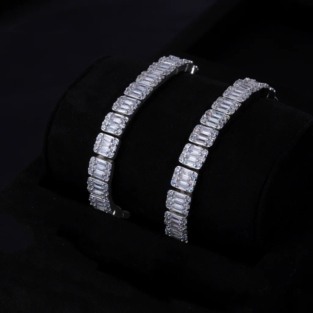 8mm Iced Square Baguette Tennis Bracelet