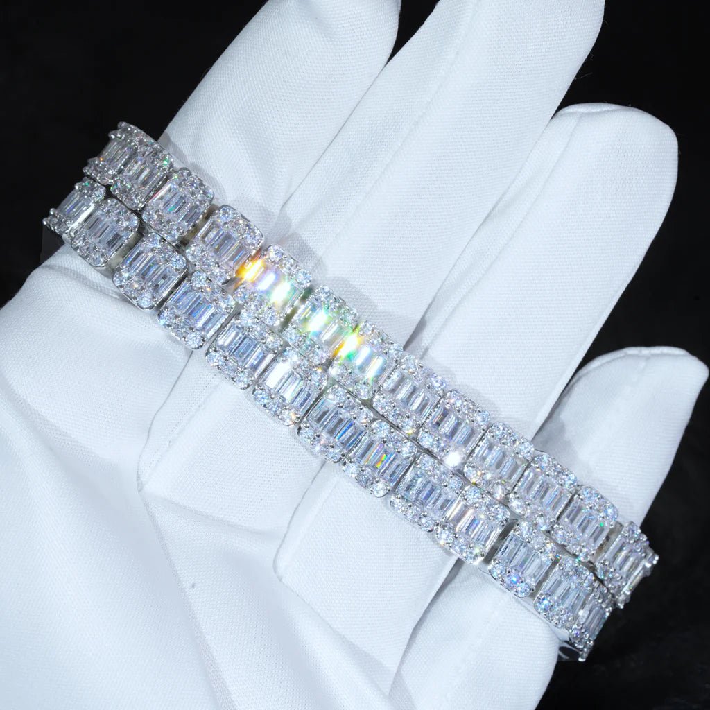 8mm Iced Square Baguette Tennis Bracelet - TONGSHOP / best - selling - bracelet / BestValue