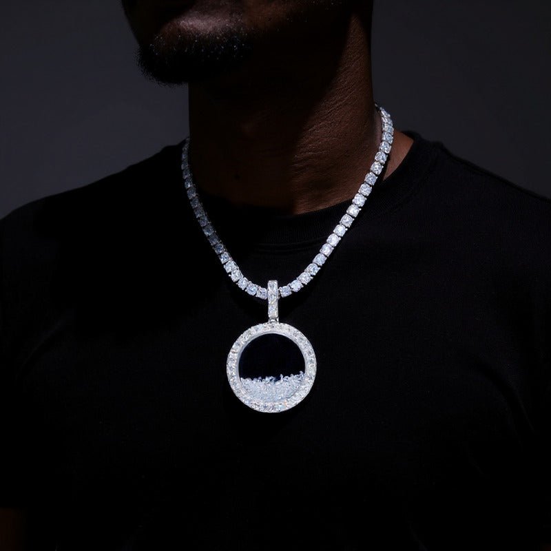 925S Round Ice Crystal Pendant - 35mm - TONGSHOP / Length:16 / Length:18