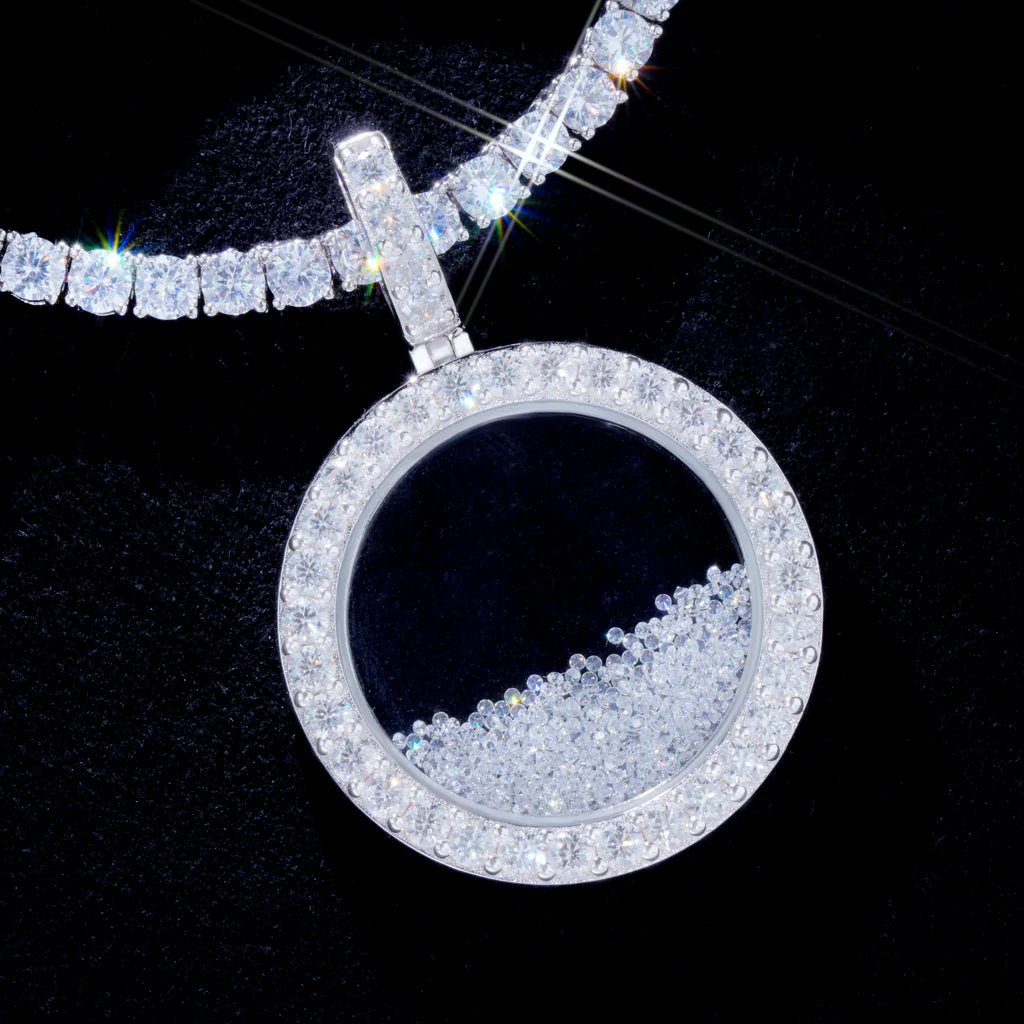 925S Round Ice Crystal Pendant - 35mm - TONGSHOP / Length:16 / Length:18