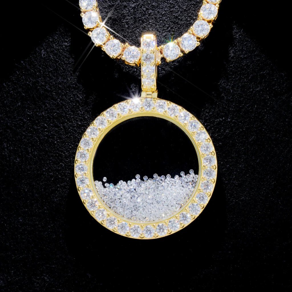 925S Round Ice Crystal Pendant - 35mm - TONGSHOP / Length:16 / Length:18