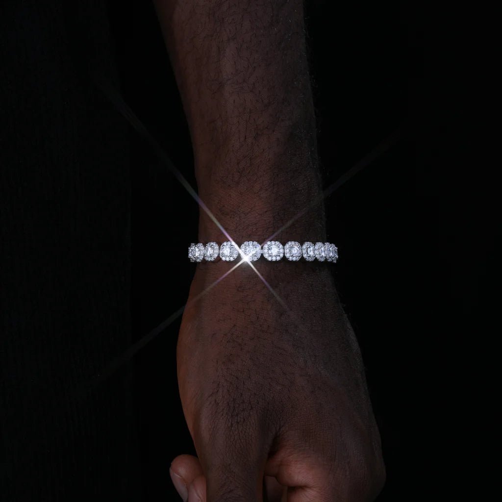 925S & VVS Moissanite Clustered Tennis Bracelet - 8MM - TONGSHOP / /