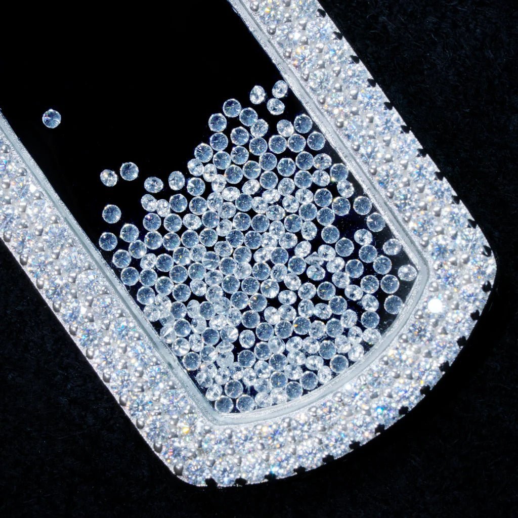 925S & VVS Moissanite Dog Tag Necklace In White Gold - TONGSHOP / Length:16 / Length:18