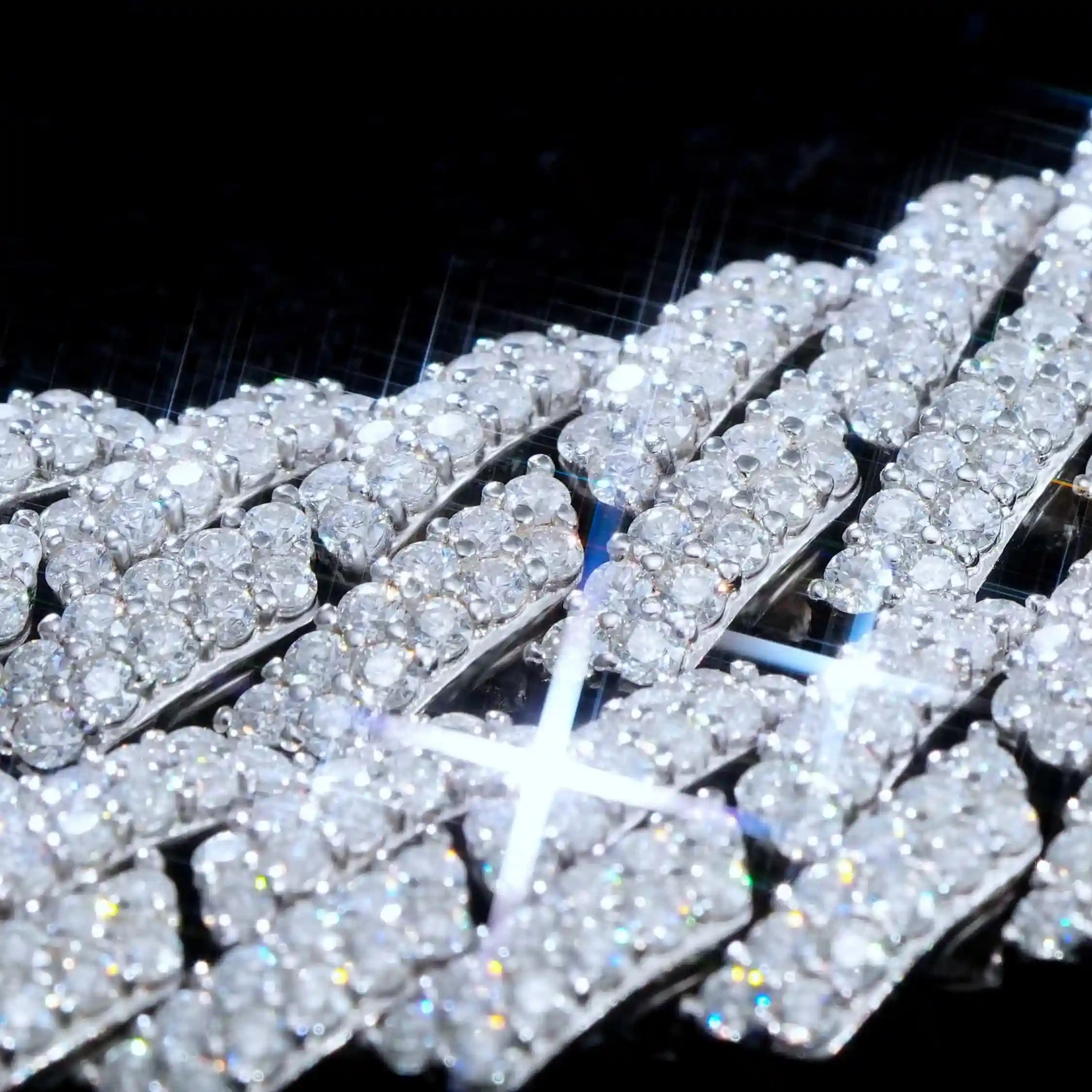 925S & VVS Moissanite 12MM Prong Cuban Link Chain - TONGSHOP