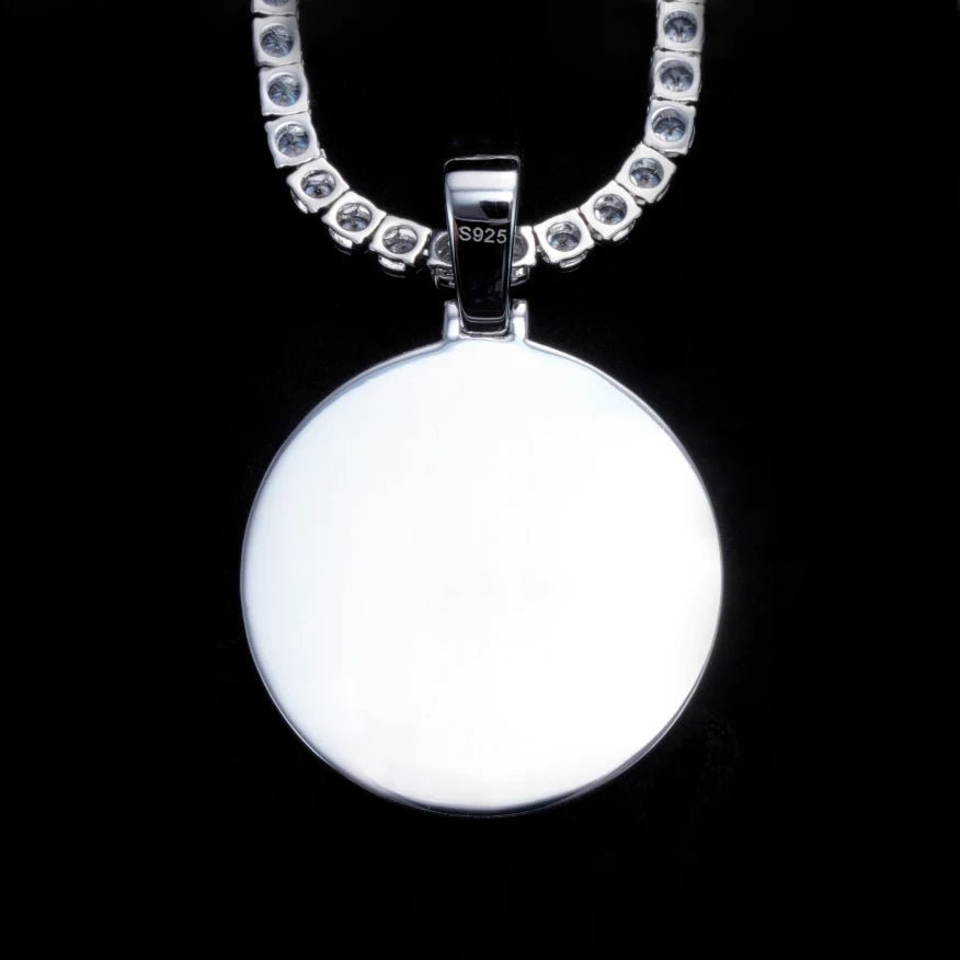 925S & VVS MOISSANITE 3D CIRCLE CUSTOM PICTURE PENDANT - TONGSHOP