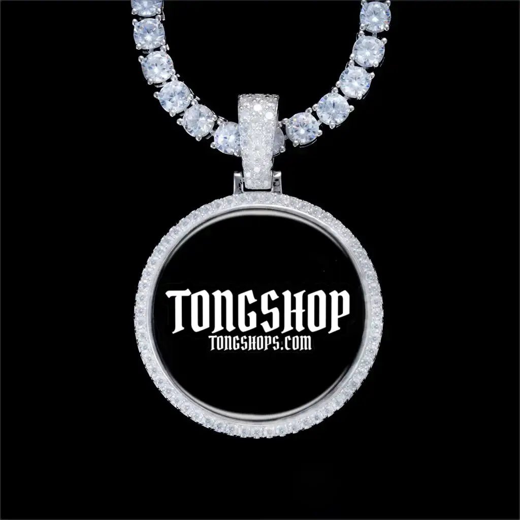 925S & VVS MOISSANITE 3D CIRCLE CUSTOM PICTURE PENDANT - TONGSHOP